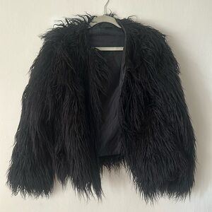 Vintage Black Faux Fur Jacket